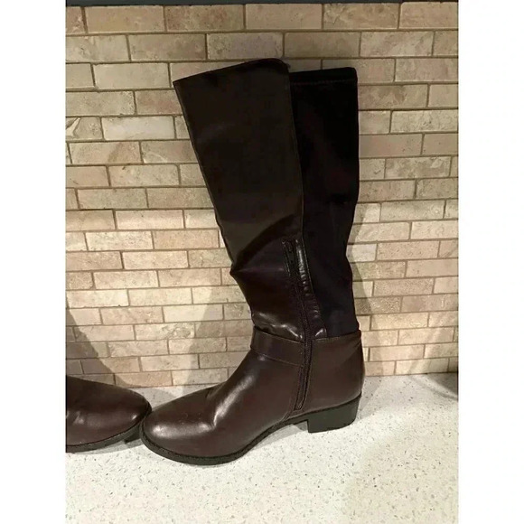 Ram-Ivey" Faux Leather Knee High Boots, brown size 7.5 h2 - Picture 3 of 6